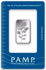 10g Silver Bar PAMP Rosa Minted