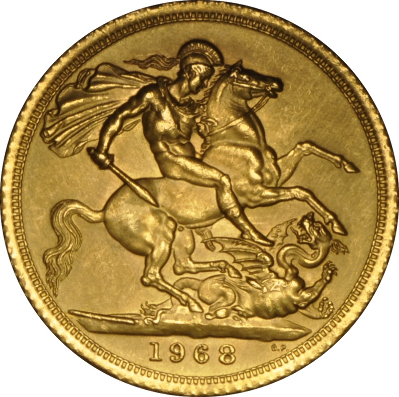 1968 Gold Sovereign Coin Elizabeth II Young Head