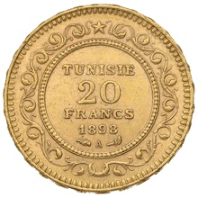 Tunisian 20 Francs Gold Coin