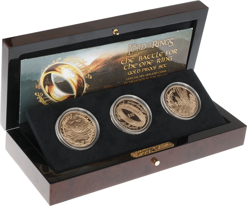 2003 3 Coin Lord of the Rings Gold Proof Set Boxed