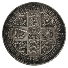 1847 Silver Crown Coin Queen Victoria Gothic UNDECIMO Almost Extremely Fine