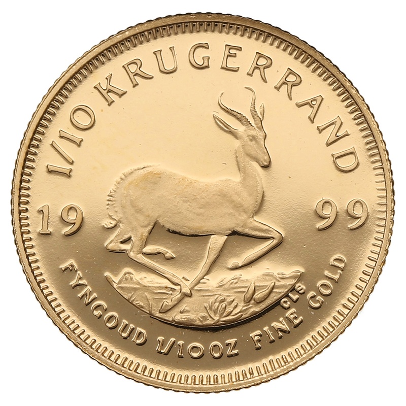 1999 Proof 1/10oz Krugerrand Gold Coin