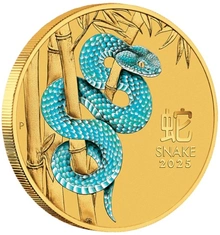 2025 1/10oz Perth Mint Year of the Snake Coloured Gold Coin