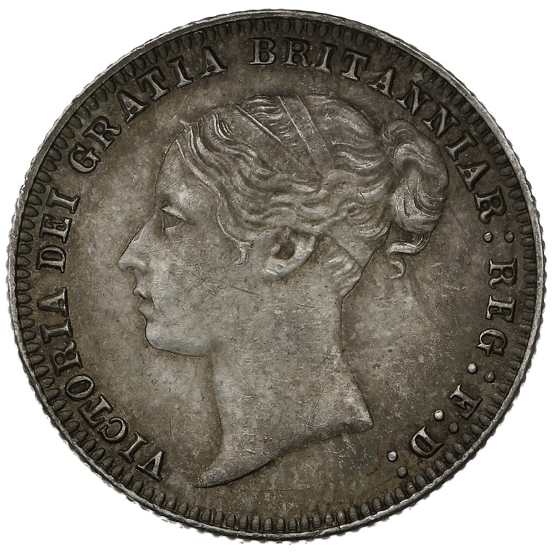 1879 Silver Sixpence Coin Queen Victoria 