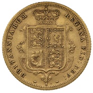 1883 Gold Half Sovereign Queen Victoria Young Head Shield Back Sydney