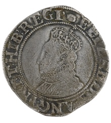 Silver Shilling Coin Queen Elizabeth I Good Fine
