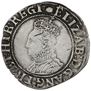 1592-1595 Silver Shilling Coin Elizabeth I Tun