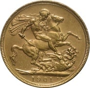 1901 Gold Sovereign Coin Queen Victoria Old Head Perth