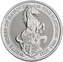 2021 1oz White Horse of Hanover Platinum Coin Queen's Beasts