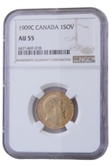 1909 Gold Sovereign Coin Edward VII Canada NGC AU55