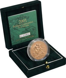 2001 Gold £5 Coin Brilliant Uncirculated Boxed