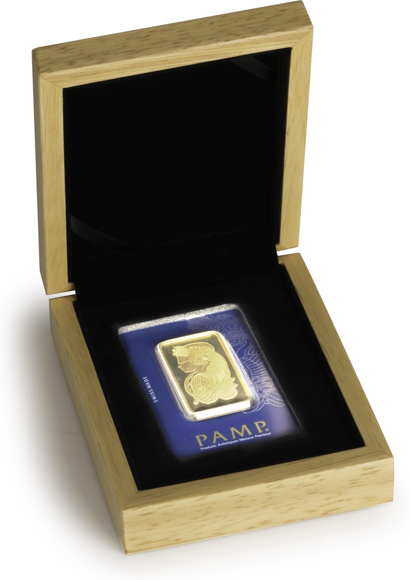 50g Gold Bar PAMP Lady Fortuna Gift Boxed