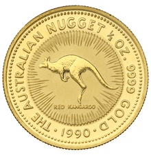 1990 1/2oz Australian Kangaroo Gold Nugget Coin