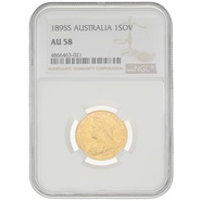 1895 Gold Sovereign Coin Queen Victoria Old Head Sydney NGC AU58