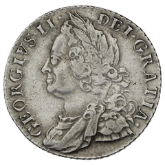 1758 Silver Shilling Coin George II
