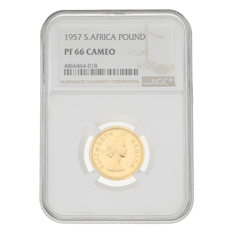 1957 £1 South Africa Gold Proof Coin Elizabeth II NGC PF66