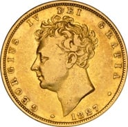 1827 Gold Sovereign Coin George IV Bare Head NGC VF30