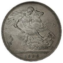 1900 Silver Crown Coin Queen Victoria LXIV
