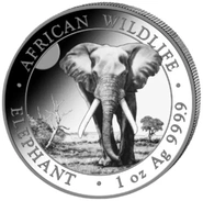 Somalian African Wildlife Silver Coins