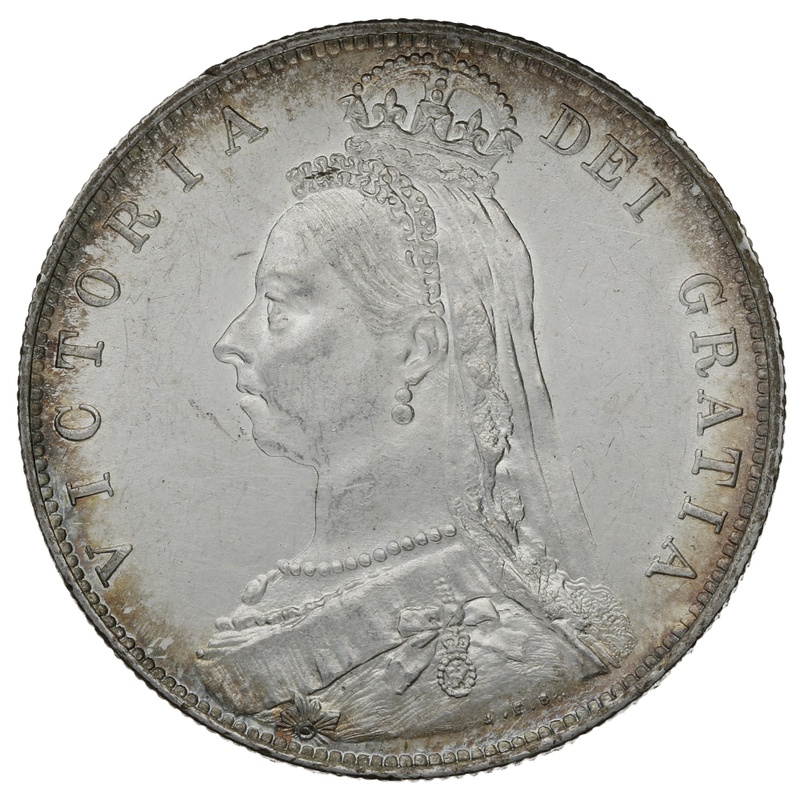 1889 Silver Half Crown Coin Queen Victoria