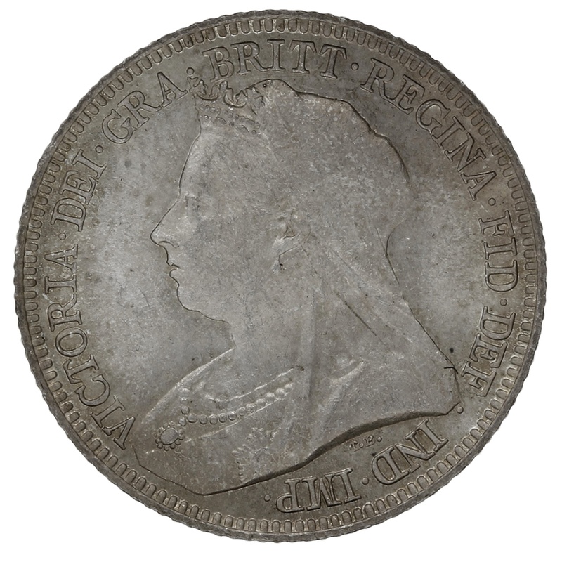 1893 Silver Sixpence Coin Queen Victoria 