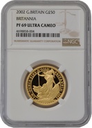 2002 Half Ounce Proof Britannia Gold Coin NGC PF69