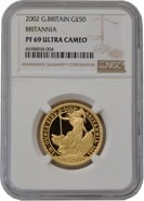 2002 Proof 1/2oz Gold Britannia Coin NGC PF69