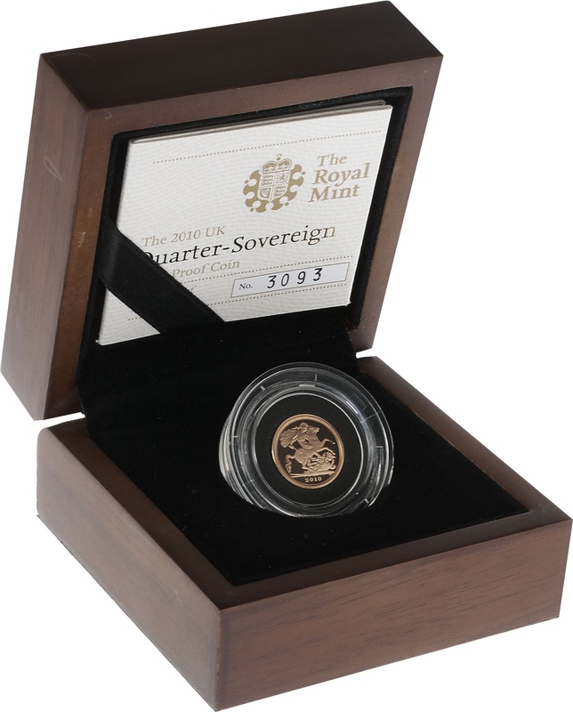 2010 Quarter Sovereign Gold Proof Coin Boxed