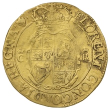 1632-1633 Gold Unite Coin Charles I mm Harp