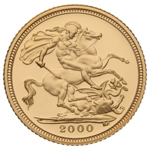 2000 Proof Gold Half Sovereign Boxed