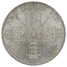 1887 Double Florin Silver Coin Queen Victoria Uncirculated