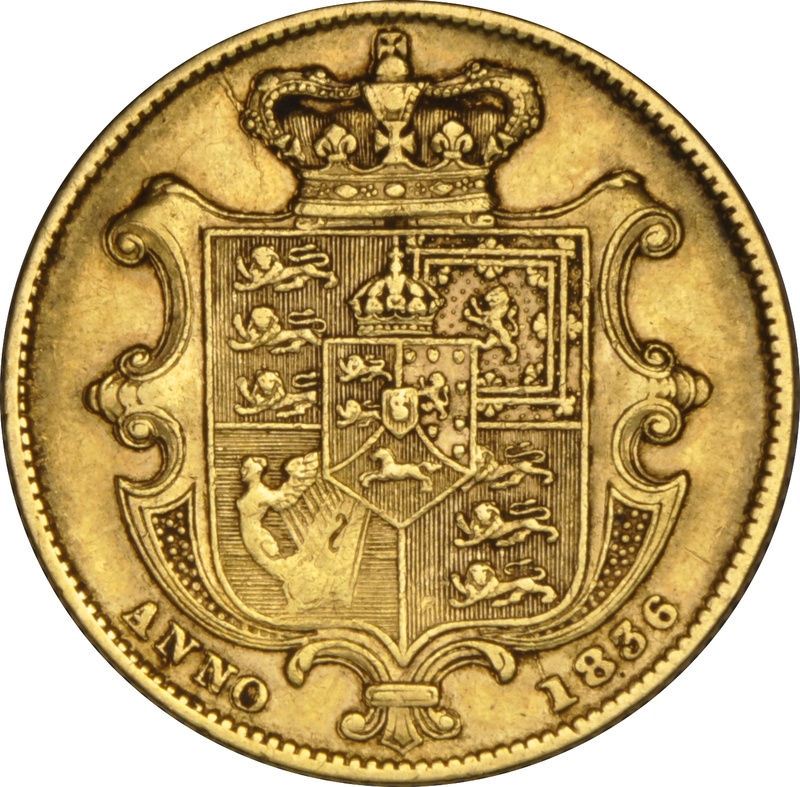 1836 Gold Sovereign Coin William IV