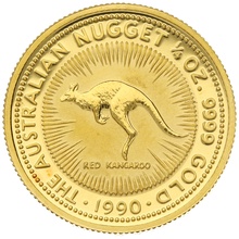 1990 1/4oz Australian Kangaroo Gold Nugget Coin