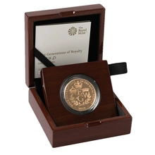 2018 Proof Gold Crown £5 Coin Four Generations of Royalty Boxed