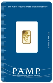 1g Gold Bar PAMP Rosa Minted