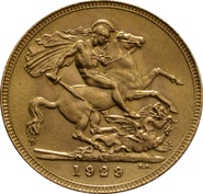 1929 Gold Sovereign Coin George V SA