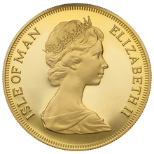1973 Gold £5 Proof Coin Quintuple Sovereign Isle Of Man