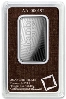 1oz Palladium Bar Valcambi