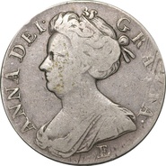 1708 Silver Crown Coin Queen Anne Fine