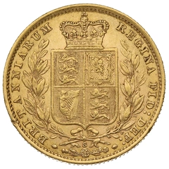 1884 Gold Sovereign Coin Queen Victoria Young Head Shield Back Sydney