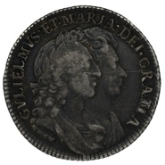 1693 Silver Shilling Coin William & Mary