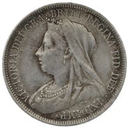 1894 Silver Shilling Coin Queen Victoria