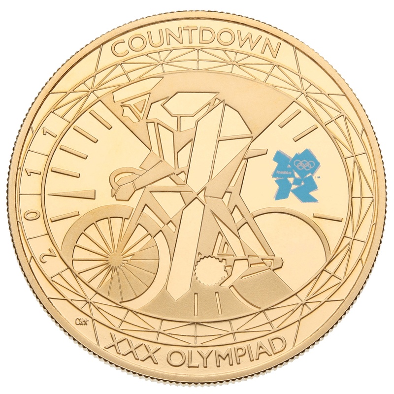 2011 Proof Gold £5 Coin Quintuple Sovereign Countdown to London Olympics Cycling
