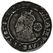 1575 Silver Sixpence Coin Queen Elizabeth I Hammered Eglantine