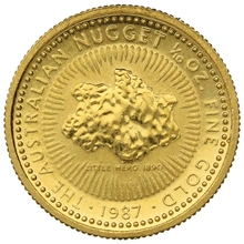 1987 1/10oz Australian Kangaroo Gold Nugget Coin