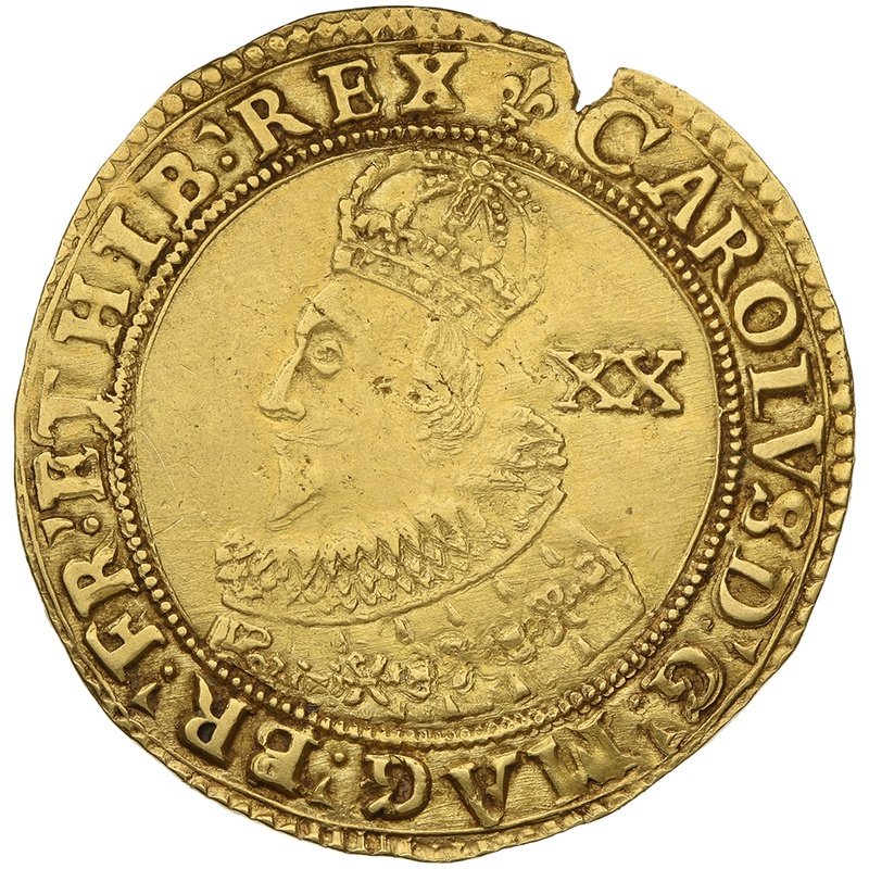 1625 Gold Unite Coin Charles I Group A