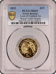 2022 1/4oz Lion of England Gold Coin Royal Tudor Beasts PCGS MS69