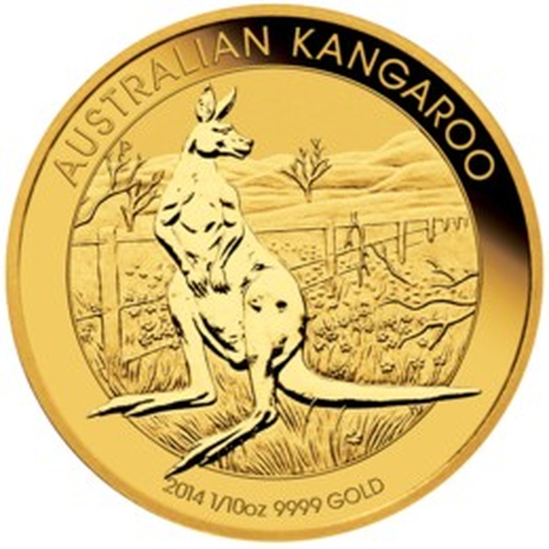 2014 1/10oz Australian Kangaroo Gold Nugget Coin