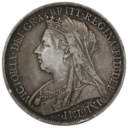 1900 Silver Crown Coin Queen Victoria About Fine