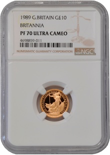 1989 Proof 1/10oz Gold Britannia Coin NGC PF70